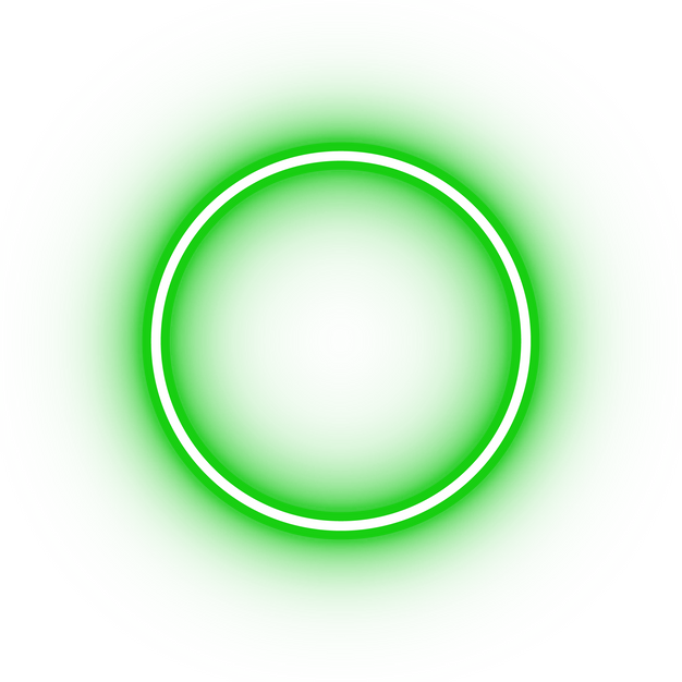 Neon green circle icon